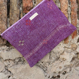 Large purple kantha pouch