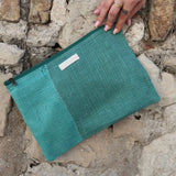 Large bi-color kantha pouch 