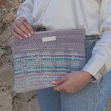 Large striped kantha pouch 