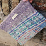 Large striped kantha pouch 