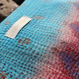 Blue &amp; pink kantha pouch