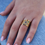 Thin round stone ring