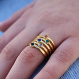 Thin round stone ring