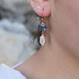 Golden duo stone earrings