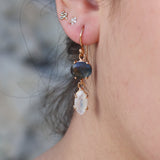 Golden duo stone earrings