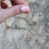 Golden chain and stone earrings