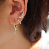 Mini gold creole and zircons