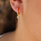 Mini créole dorée et fleur zircons