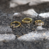 Mini gold creole and baguette zircons