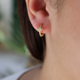 Mini créole dorée rose des vents zircons