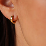 Mini wide gold hoop earrings
