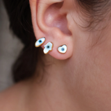 Oval mother-of-pearl eye ear studs