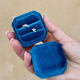 Square velvet jewelry box