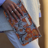 GRAY POUCHES WITH ORANGE FLOWERS