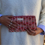 POCHETTE ROSE ET FLEURS BLOCK PRINT