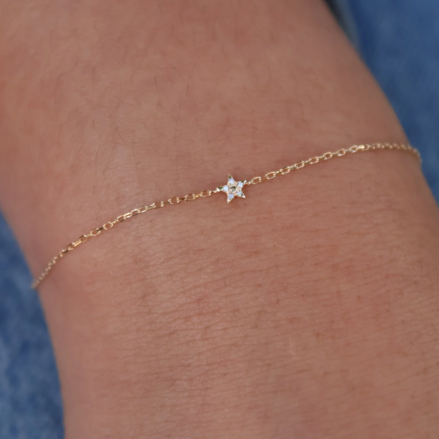 Bracelet or étoile diamants