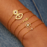 Golden flower and stone bracelet