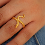 Golden snake ring