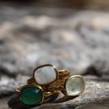 Faceted stone gold ring