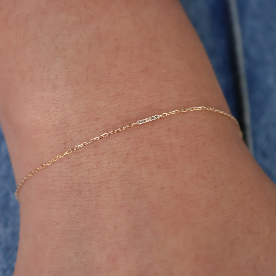 Bracelet or et barre diamants