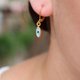 Boucles d'oreilles oeil nacre ovale