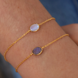 Gold and natural stone bracelet