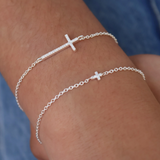 Bracelet argent petite croix zircons