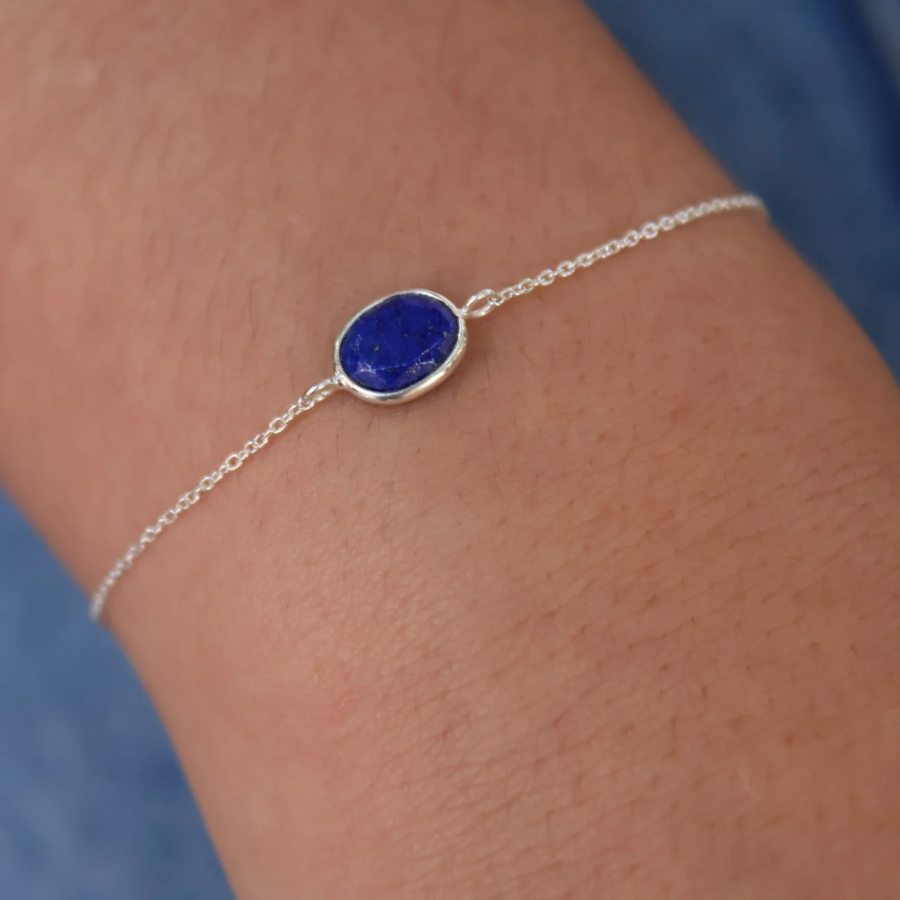 Bracelet argent 925 et lapis