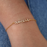 Gold love zircon bracelet