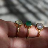 Faceted stone gold ring