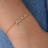 Peace zircons gold bracelet