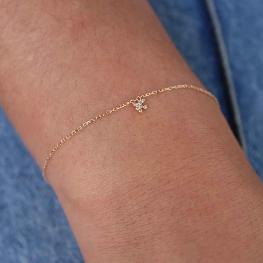 Bracelet or et colombe en diamants