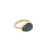 Bague dorée labradorite ovale