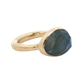 Bague dorée labradorite ovale