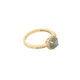 Bague dorée solitaire pierre carrée avec zircons