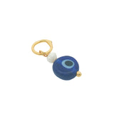 Charms doré oeil bleu avec perle de culture