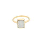 Bague dorée pierre de lune rectangle