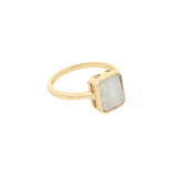 Bague dorée pierre de lune rectangle