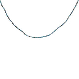 Collier doré perles Miyuki bleu ciel et grises 38 cm