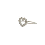 925 silver ring with zircon heart