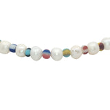 Chaine de cheville dorée en perles de culture et perles colorées