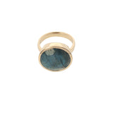 Bague chevalière dorée labradorite