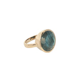 Bague chevalière dorée labradorite