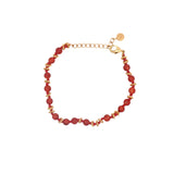 Bracelet doré en cornaline avec couronnes dorées