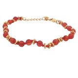 Bracelet doré en cornaline avec couronnes dorées