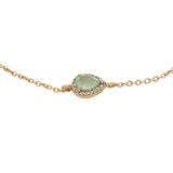 Bracelet doré goutte prehnite avec zicons