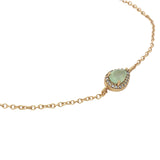 Bracelet doré goutte prehnite avec zicons