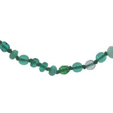 Collier doré mix perles vertes et noeuds verts 75 cm