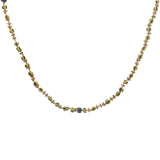 Collier doré avec perles jaunes, perles en bois, couronnes dorées 75 cm
