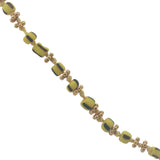 Collier doré avec perles jaunes, perles en bois, couronnes dorées 75 cm